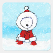 Westie Kerst stickers (Voorkant)