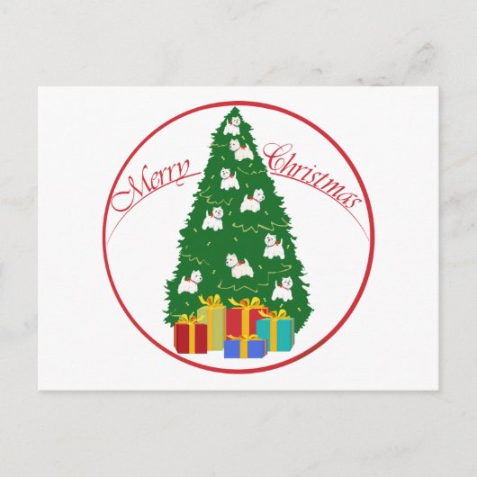 Westie Kerstboom Briefkaart (Voorkant)