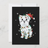 Westie kerstboom lampjes op zwart feestdagenkaart (Voorkant)