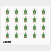 Westie Kerstboom Ronde Sticker (Vel)