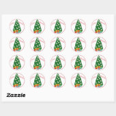 Westie Kerstboom Ronde Sticker (Vel)
