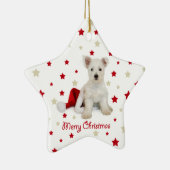 Westie kerstboomversiering Westie Pup Keramisch Ornament (Rechts)