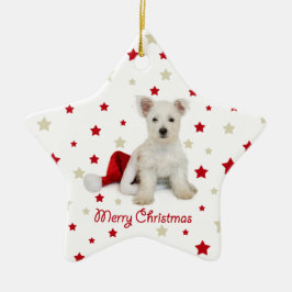 Westie kerstboomversiering Westie Pup Keramisch Ornament