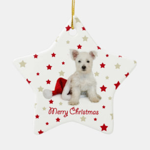 Westie kerstboomversiering Westie Pup Keramisch Ornament