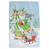 Westie-kerstcadeautas "Joyful Noise" van Borgo Medium Cadeauzakje (Voorkant)