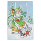 Westie-kerstcadeautas "Joyful Noise" van Borgo Medium Cadeauzakje (Achterkant)