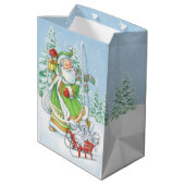 Westie-kerstcadeautas "Joyful Noise" van Borgo Medium Cadeauzakje (Achterkant Gekanteld)