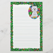 Westie-kerstcadeautjes met open kerstmis briefpapier (Voorkant)