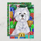 Westie-kerstcadeautjes met open kerstmis kaart (Voorkant / Achterkant)