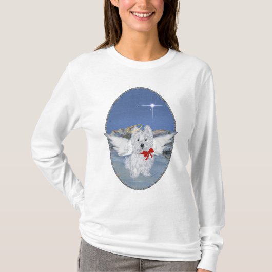 Westie Kerstengel T-shirt (Voorkant)