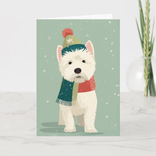 Westie kerstgroet kaart (Voorkant)