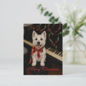 Westie-kerstkaart Briefkaart (Staand voorkant)