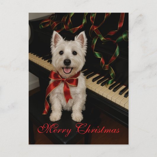 Westie-kerstkaart Briefkaart (Voorkant)