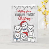 Westie-kerstkaart Kaart (Gele Bloem)