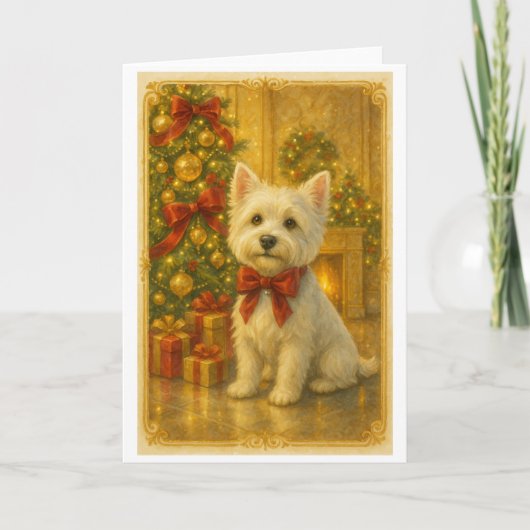 Westie Kerstkaart Kaart (Voorkant)