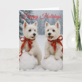 Westie Kerstkaart - Vakantiekaart Kaart