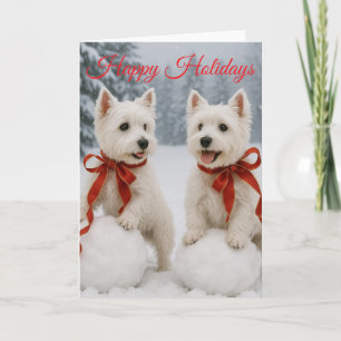 Westie Kerstkaart - Vakantiekaart Kaart
