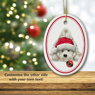 Westie kerstkerstmis afspelen keramisch ornament