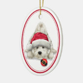Westie kerstkerstmis afspelen keramisch ornament (Links)