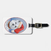 Westie Kerstman Helper Bagagelabel (Voorkant horizontaal)