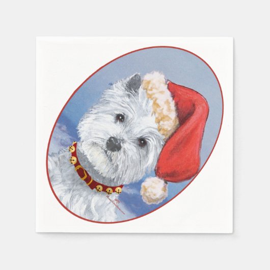 Westie Kerstman Helper Servetten (Voorkant)