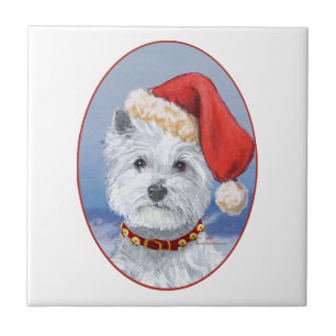Westie Kerstman Helper Tegeltje