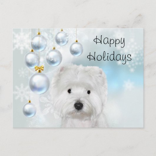 Westie Kerstmis Briefkaart (Voorkant)