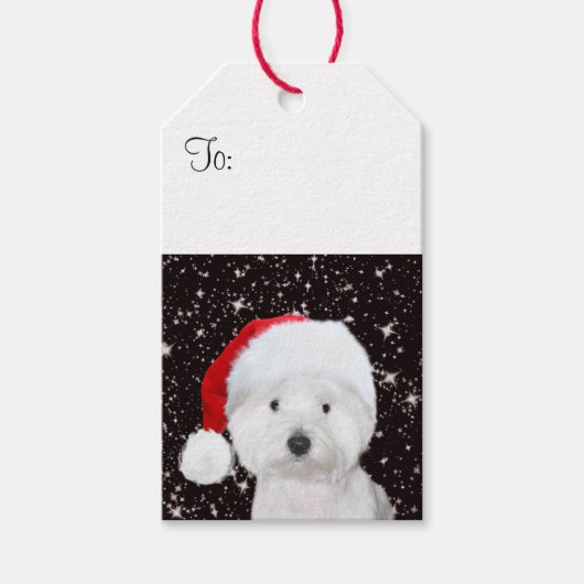Westie Kerstmis Cadeaulabel (Voorkant)