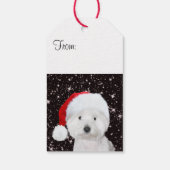 Westie Kerstmis Cadeaulabel (Achterkant)