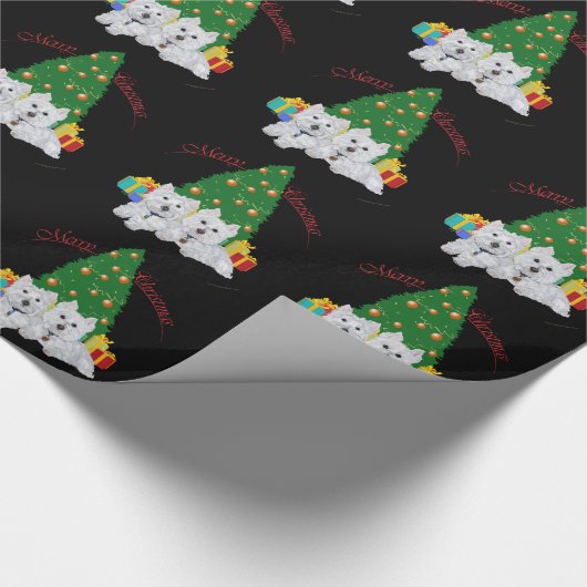 Westie Kerstmis Cadeaupapier (Hoek)