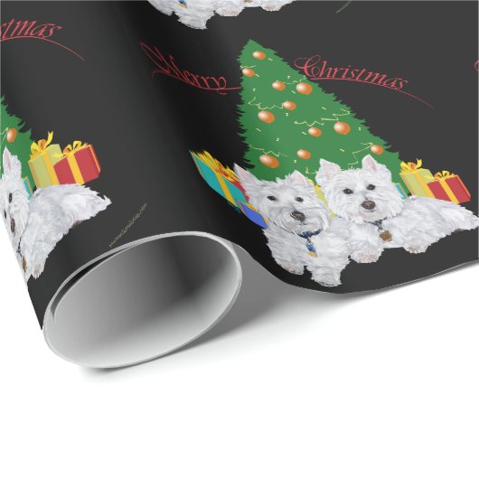 Westie Kerstmis Cadeaupapier (Rol Hoek)
