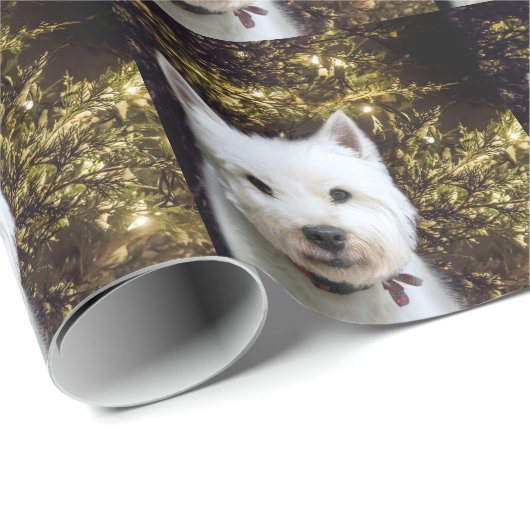 Westie Kerstmis Cadeaupapier (Rol Hoek)