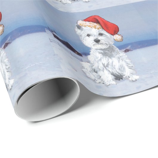 Westie Kerstmis Cadeaupapier (Rol Hoek)