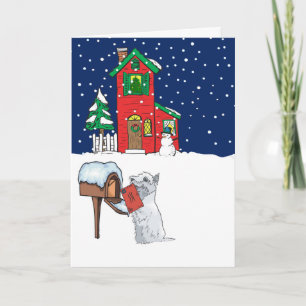 Westie Kerstmis Feestdagen Kaart