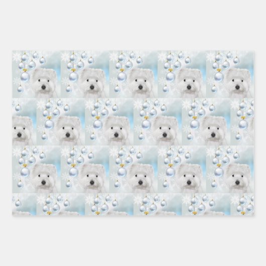 Westie Kerstmis Inpakpapier Vel (Voorkant 2)