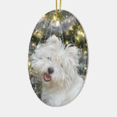 Westie Kerstmis Keramisch Ornament (Links)