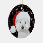 Westie Kerstmis Keramisch Ornament (Rechts)