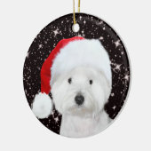 Westie Kerstmis Keramisch Ornament (Links)