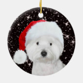 Westie Kerstmis Keramisch Ornament (Achterkant)