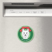 Westie Kerstmis Magneet (Insitu (Vaatwasser))