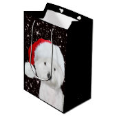 Westie Kerstmis Medium Cadeauzakje (Voorkant Gekanteld)
