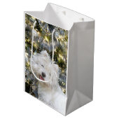 Westie Kerstmis Medium Cadeauzakje (Voorkant Gekanteld)