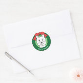 Westie Kerstmis Ronde Sticker (Envelop)