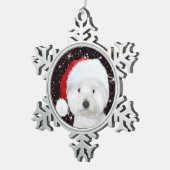 Westie Kerstmis Tin Sneeuwvlok Ornament (Rechts)
