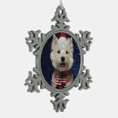Westie Kerstmis Tin Sneeuwvlok Ornament (Links)