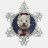 Westie Kerstmis Tin Sneeuwvlok Ornament (Voorkant)