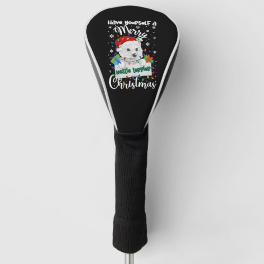 Westie Kerstmis West Highland Witte Terriër Xmas Golfheadcover (Voorkant)