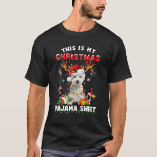 Westie kerstpajama schattige West Highland White T T-shirt