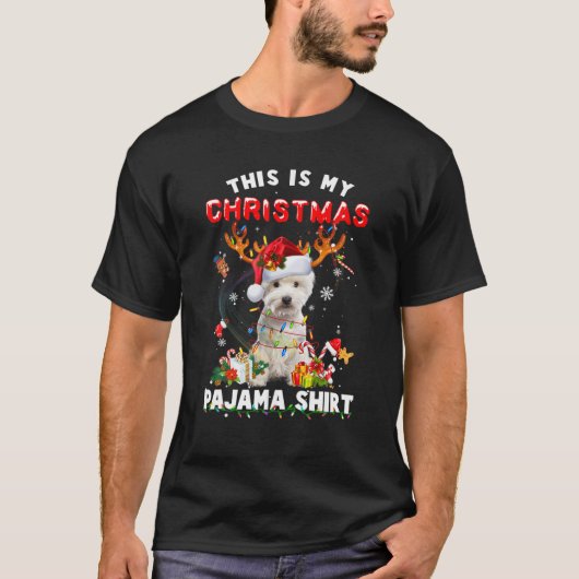 Westie kerstpajama schattige West Highland White T T-shirt (Voorkant)