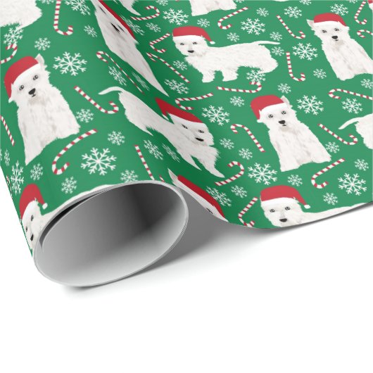 Westie kerstpapier cadeaupapier (Rol Hoek)